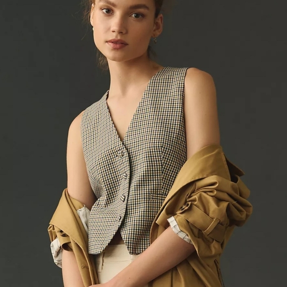 Anthropologie Tops - NWOT Anthropologie Maeve Plaid Vest Size 14